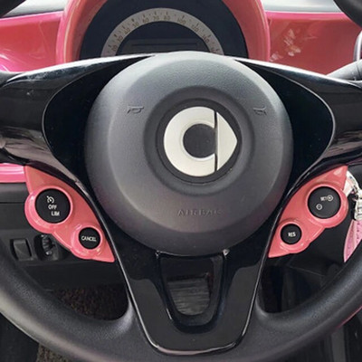 2 db autó kormánykerék gomb díszítő matrica új Mercedes Smart 453 Fortwo Forfour autótartozékokhoz belső stílus