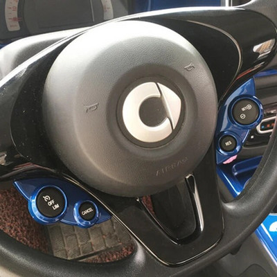 2 db autó kormánykerék gomb díszítő matrica új Mercedes Smart 453 Fortwo Forfour autótartozékokhoz belső stílus