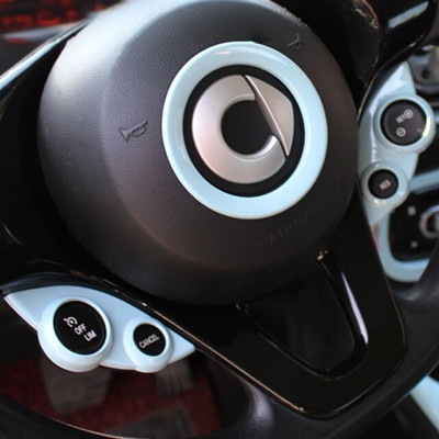 2 db autó kormánykerék gomb díszítő matrica új Mercedes Smart 453 Fortwo Forfour autótartozékokhoz belső stílus