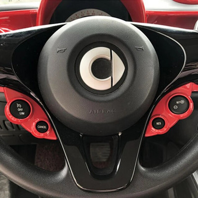 2 db autó kormánykerék gomb díszítő matrica új Mercedes Smart 453 Fortwo Forfour autótartozékokhoz belső stílus