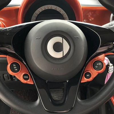 2 db autó kormánykerék gomb díszítő matrica új Mercedes Smart 453 Fortwo Forfour autótartozékokhoz belső stílus