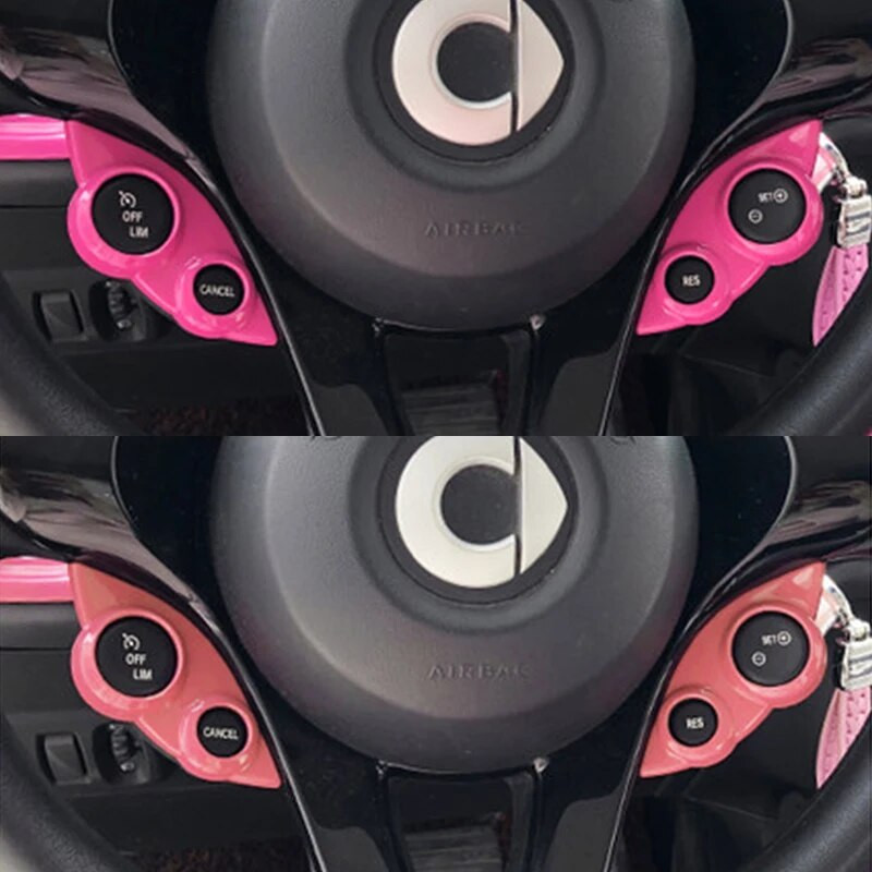 2 db autó kormánykerék gomb díszítő matrica új Mercedes Smart 453 Fortwo Forfour autótartozékokhoz belső stílus