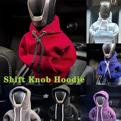 Hoodie Car Gear Knob Shift Lever Cover Fashion  Gear Lever Decorative Cover Manual Gear Sweatshirt Change Lever Cover