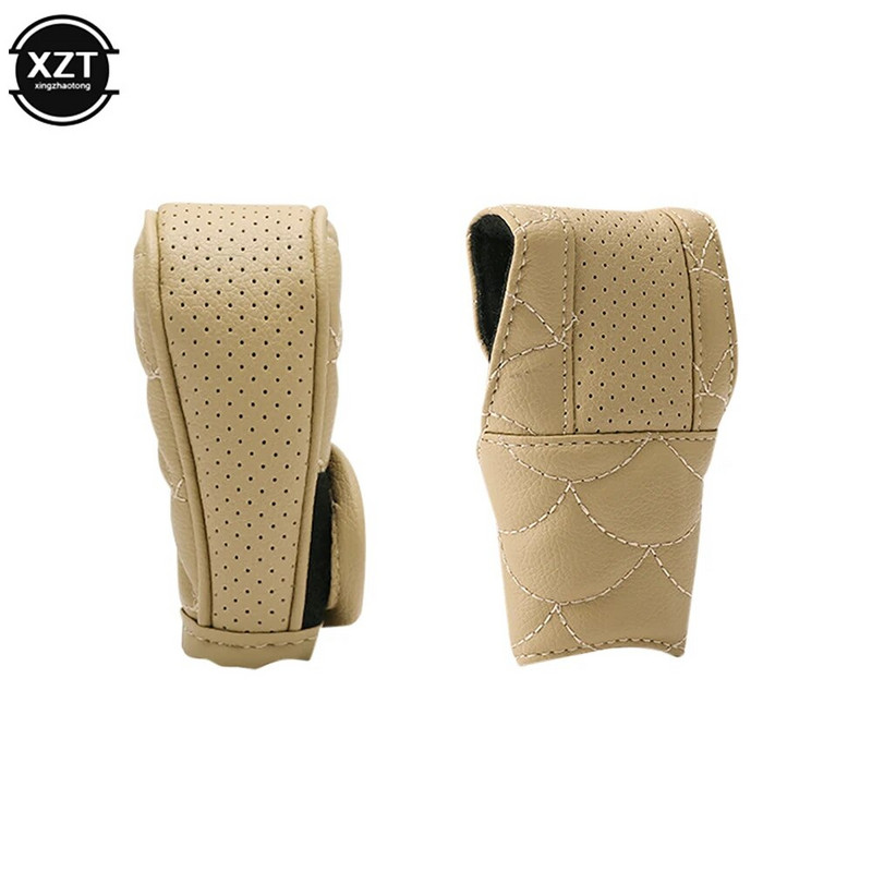 1vnt automobilio universalus PU pavarų perjungimo apykaklės perjungimo rankenėlės dangtelis, neslystantis rankenos korpusas, perjungimo apykaklės perjungimo svirtis, apsauga nuo dulkių