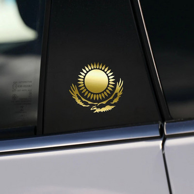 Car Sticker 3D Nickel Metal Kazakhstan National Emblem Sun Eagle Badge Car Bicycle Motorcycle Mobile Phone Decorative Accessory
