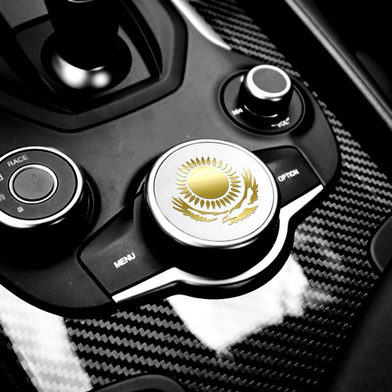 Autokleebis 3D Nikkelmetallist Kasahstani rahvuslik embleem Päikesekotka märk Auto Jalgratas Mootorratas Mobiiltelefon Dekoratiivne Aksessuaar