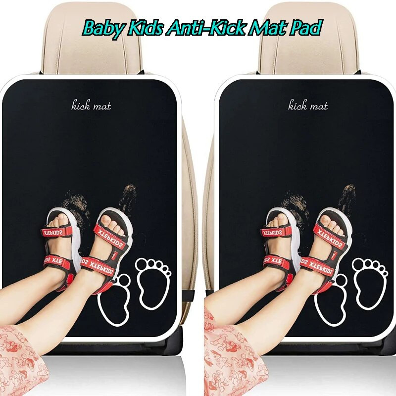 Car Kick Mat, Baby Kids Anti-Kick Mat Pad, Προστατευτικό καθίσματος αυτοκινήτου, Μαύρο κάλυμμα πλάτης καθίσματος για αδιάβροχη προστασία παιδιών (1 πακέτο)