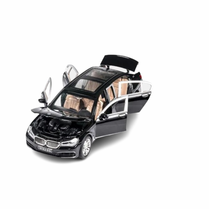Играчка Кола, BMW 7, Метална, Звук, Светлина, Инерционна, Без кутия, 22х7х5
