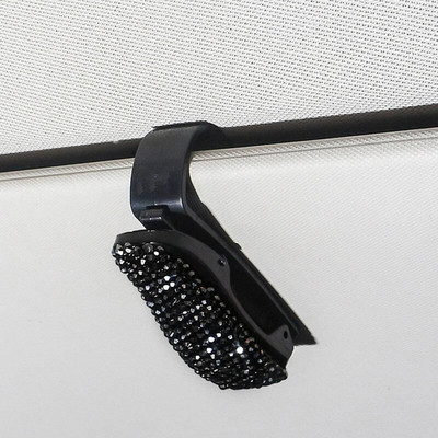 Päikesesirmikinnitusega päikeseprillide klambrihoidik Rhinestone Bracket Kaasaskantavad päikeseprillid Auto kristallklambriga kaunistustarvikud