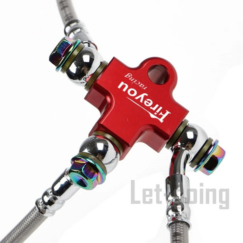 AVT bremžu šļūtenes savienotāja adapteris, 3 virzienu motocikla hidrauliskās caurules savienošana, savienojuma caurules, adaptera kronšteins M10 bandžo eļļas saite