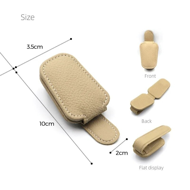 Κρεμαστά προστατευτική θήκη για γυαλιά αυτοκινήτου Ισχυρός μαγνήτης γυαλιά ηλίου με κλιπ PU Δερμάτινο αλεξήλιο που εξοικονομεί χώρο Αξεσουάρ αυτοκινήτου γενικής χρήσης