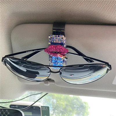 1 gab Rhinestone Diamond Decoration Clip Saulessargs Brilles Kronšteins Rēķinu Skava Pārnēsājamas Saulesbrilles Brilles Automašīnu salona piederumi