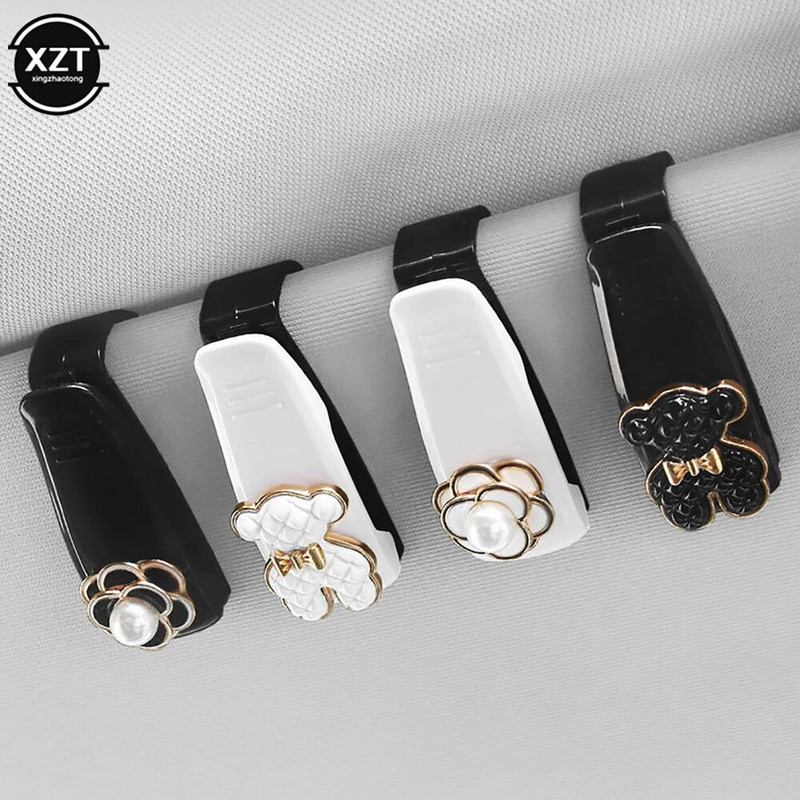 Prijenosne futrole za naočale za automobil Stezaljka za kartice Camellia Držač za sunčane naočale za vizir od sunca za automobil ABS držač za sunčane naočale za naočale