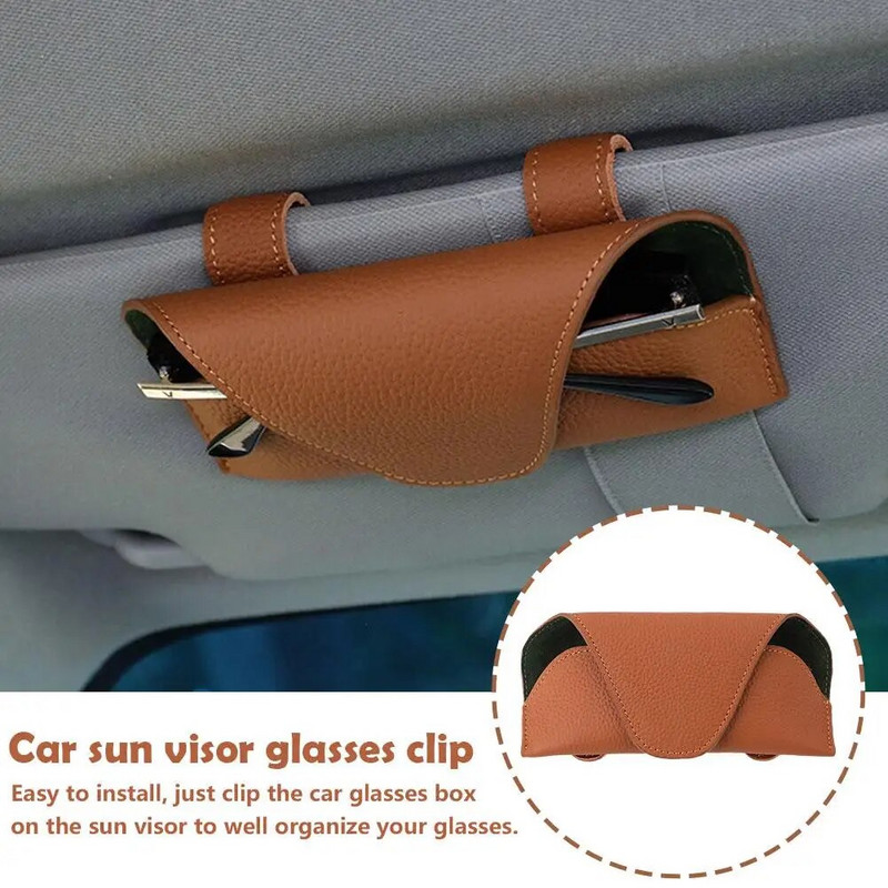 4 krāsu auto briļļu futrālis Auto saulessargu briļļu turētājs saulesbrilles klips Biļešu turētājs Daudzfunkcionāls auto glabāšanas futrālis