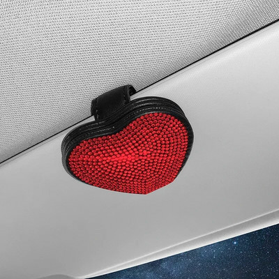 Diamond Love Auto brilles Saspraudes Turētājs Visor Klipu Brilles Saulesbrilles Karšu Klipu turētājs Bling Auto Salona Aksesuāri Meitenei