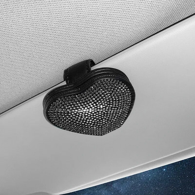 Diamond Love Auto brilles Saspraudes Turētājs Visor Klipu Brilles Saulesbrilles Karšu Klipu turētājs Bling Auto Salona Aksesuāri Meitenei