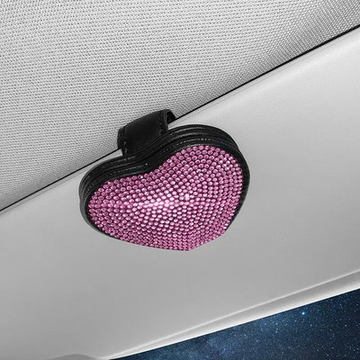 Diamond Love Auto brilles Saspraudes Turētājs Visor Klipu Brilles Saulesbrilles Karšu Klipu turētājs Bling Auto Salona Aksesuāri Meitenei