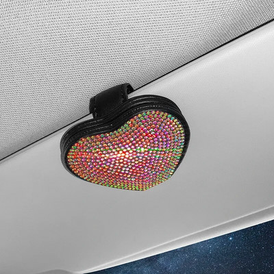Diamond Love Auto brilles Saspraudes Turētājs Visor Klipu Brilles Saulesbrilles Karšu Klipu turētājs Bling Auto Salona Aksesuāri Meitenei