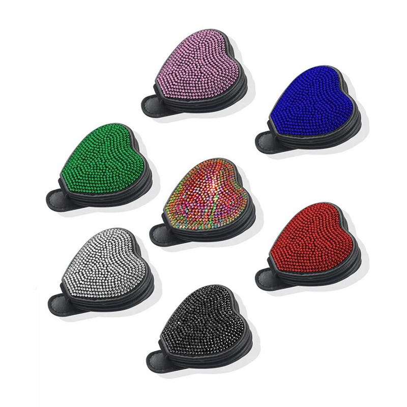 Diamond Love Auto brilles Saspraudes Turētājs Visor Klipu Brilles Saulesbrilles Karšu Klipu turētājs Bling Auto Salona Aksesuāri Meitenei