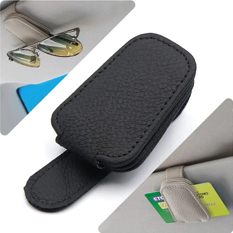 Universal Car Auto Sun Visor Glasses Box Γυαλιά ηλίου Κλιπ κάρτα εισιτηρίων Θήκη στυλό Γυαλιά Αξεσουάρ αυτοκινήτου