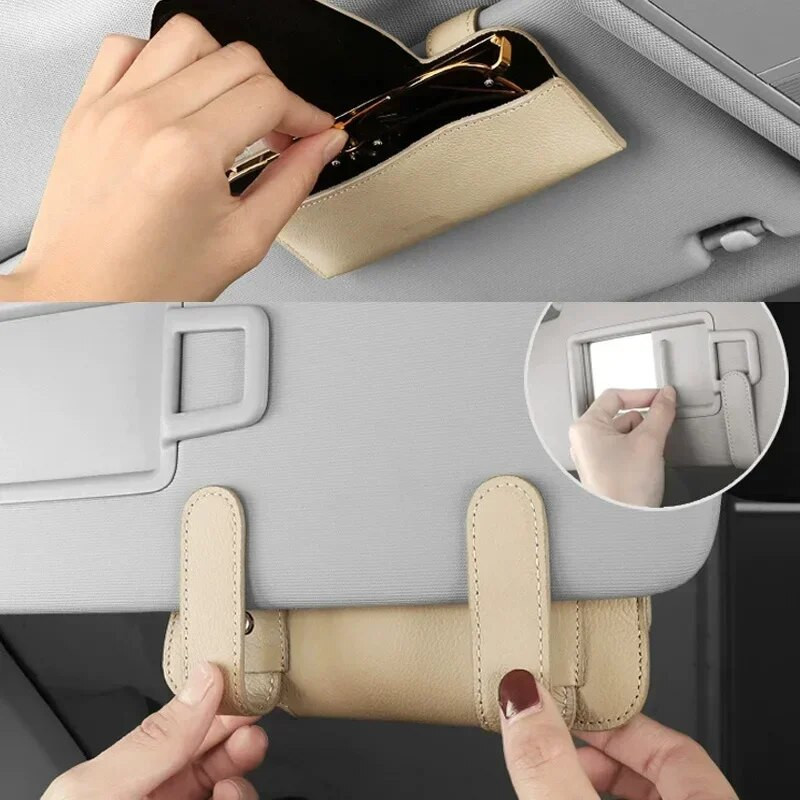 Kvaliteetne autoprillide ümbris Kokkupandav päikeseprillide pehme prilliklaasihoidik Multifunktsionaalne automaatne päikesesirmi prillide hoidik