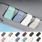 Automašīnas briļļu skava Daudzfunkcionāla integrēta izturīga ādas pārnēsājamas saulesbrilles Dokumentu biļešu turētāja klipsis Automašīnas interjera aksesuārs