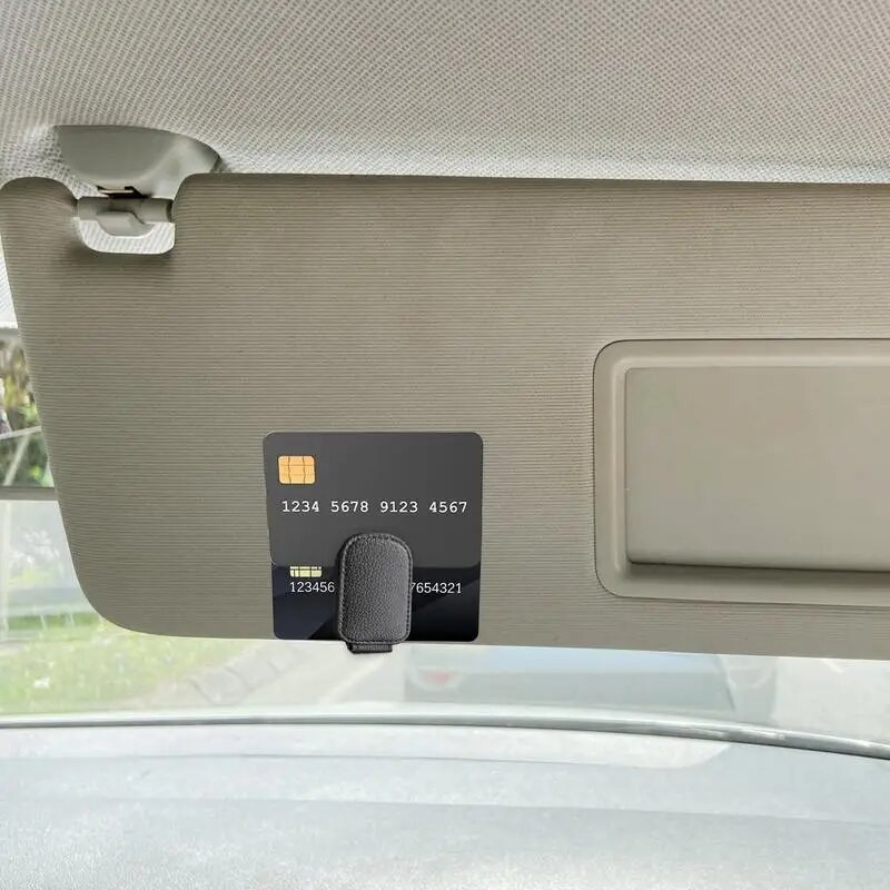 Mágneses napszemüvegcsipesz autóhoz PU bőr autós szemüvegtartó Univerzális autós kiegészítők Multifunkcionális napszemüvegcsipesz