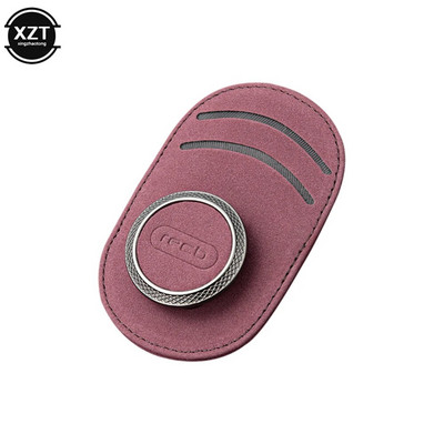 Μόδα θήκη γυαλιών αυτοκινήτου Universal Sun Visor Clip Θήκη γυαλιών ηλίου Suede δερμάτινα γυαλιά κρεμάστρα εισιτηρίων κλιπ γυαλιά Mount