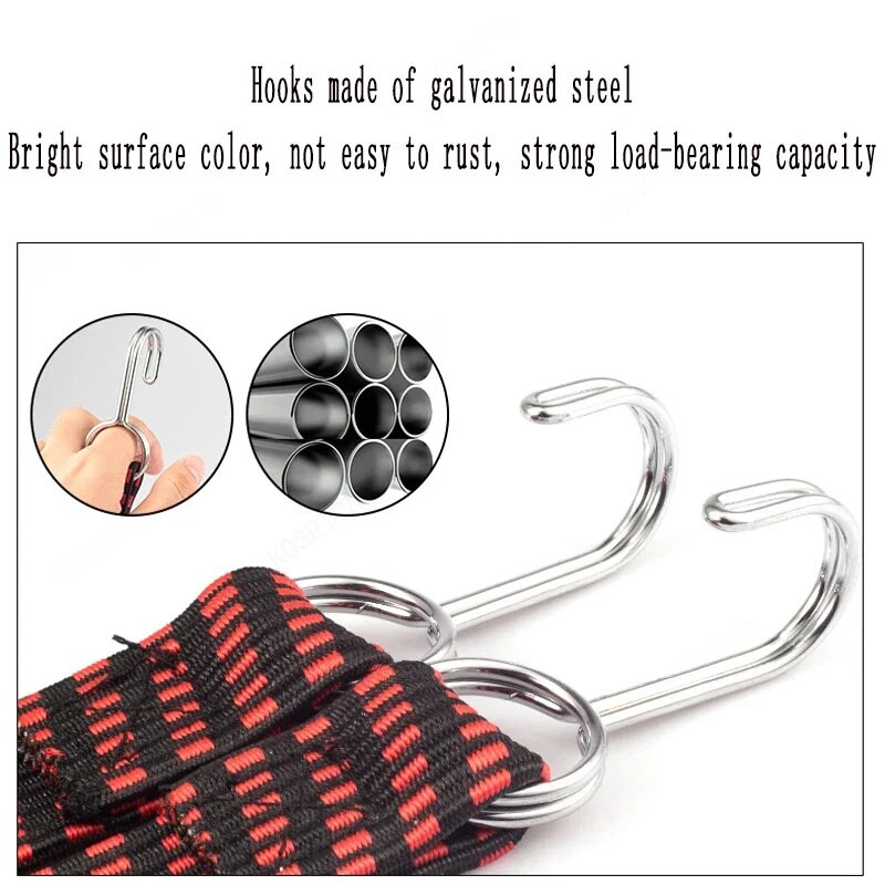 1GB Velosipēdu piederumi Elastības Gumijas Bagāžas Virve Aukla āķi Velosipēdi Virves Saites Velosipēdu bagāžas Jumta bagāžnieka siksna Fiksēta Lentas Āķis