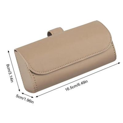 Automašīnas saulessargu briļļu kaste Auto saulesbriļļu turētājs klips PU ādas briļļu futrālis automašīnas iekšpusei saulesbriļļu glabāšanai Organizēt