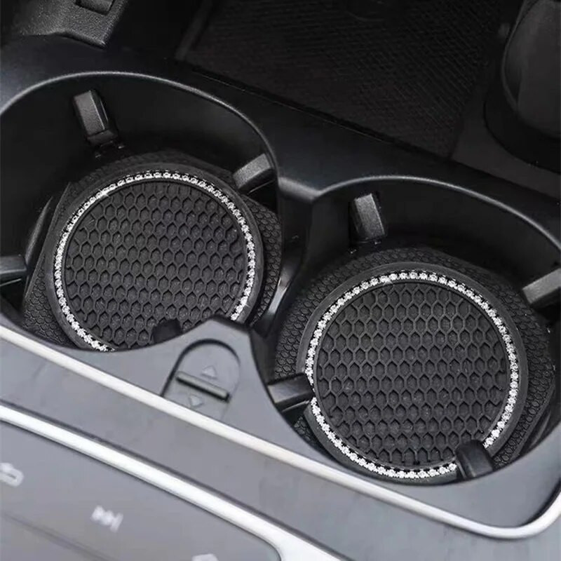 Automašīnu ūdens glāžu paliktņu turētāji Neslīdoši dimanta kalnu kristāla gumijas paklājiņš pudeļu turētājam.