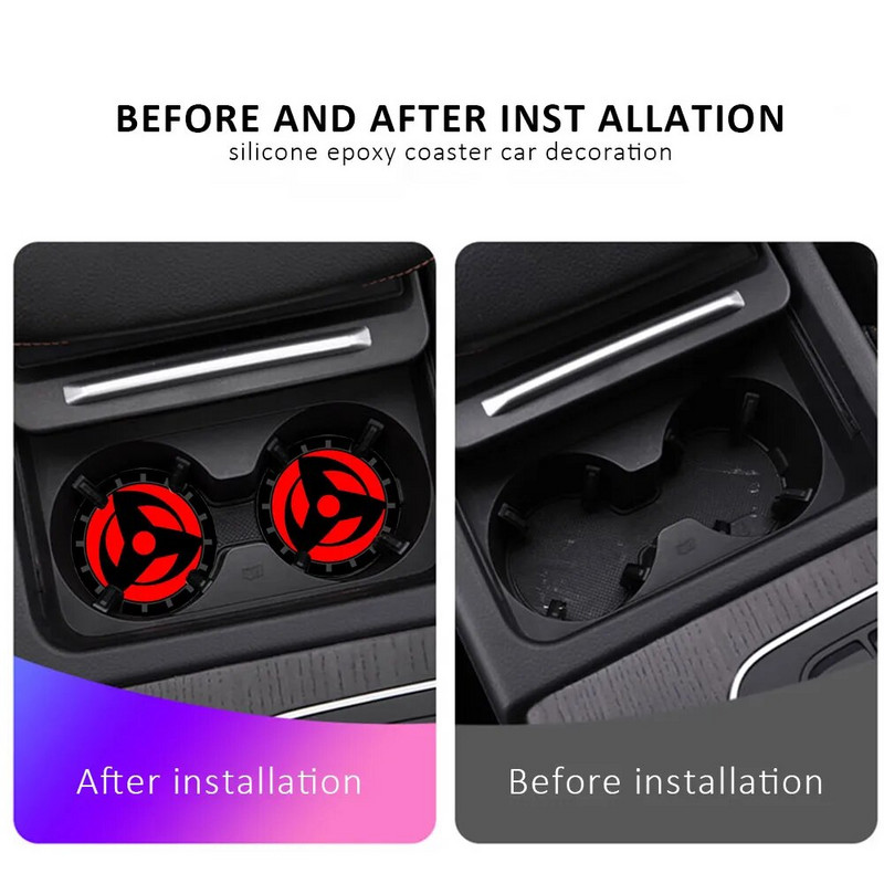 2 ΤΕΜ 6,6 CM Αντιολισθητικό Mat Αυτοκινήτου Coaster Car Water Cup Υποδοχή Διακοσμητική Θήκη για Αξεσουάρ για Ιαπωνικό Anime Auto Styling