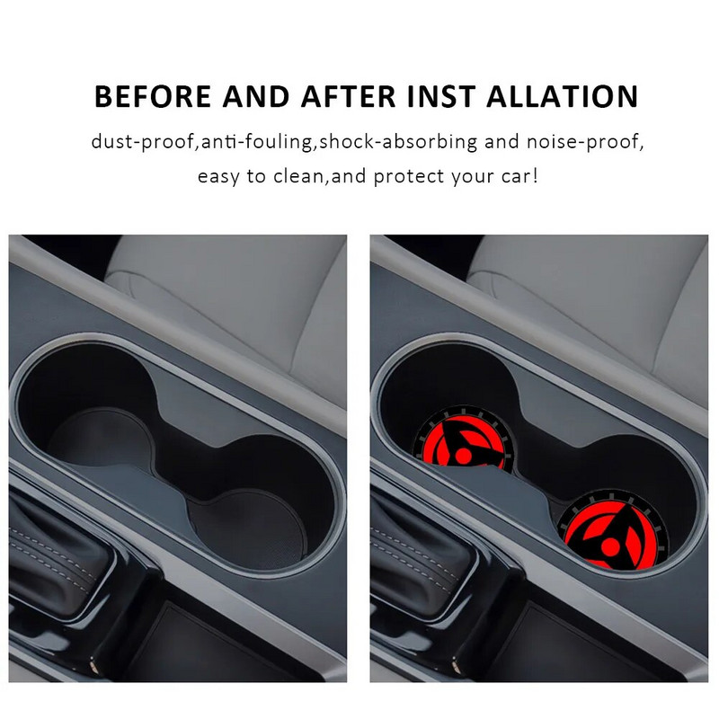 2 ΤΕΜ 6,6 CM Αντιολισθητικό Mat Αυτοκινήτου Coaster Car Water Cup Υποδοχή Διακοσμητική Θήκη για Αξεσουάρ για Ιαπωνικό Anime Auto Styling