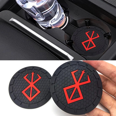 2 vnt. 6,6 cm „pasidaryk pats“ universalūs anime lipdukai Automobilių padėkliukų dekoravimo priedai Automobilio vandens puodelio lizdas Neslystamas kilimėlis, automatinis stilius