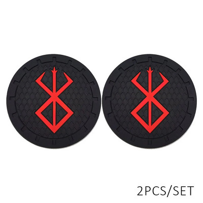 2 ΤΕΜ 6,6 εκ. DIY Universal Anime Αυτοκόλλητα Διακόσμηση σουβέρ αυτοκινήτου Αξεσουάρ Υποδοχή για κύπελλο νερού αυτοκινήτου Αντιολισθητικό ματ Auto Styling