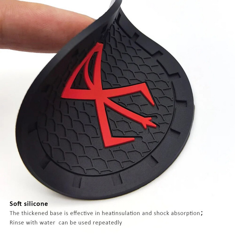 2 ΤΕΜ 6,6 εκ. DIY Universal Anime Αυτοκόλλητα Διακόσμηση σουβέρ αυτοκινήτου Αξεσουάρ Υποδοχή για κύπελλο νερού αυτοκινήτου Αντιολισθητικό ματ Auto Styling