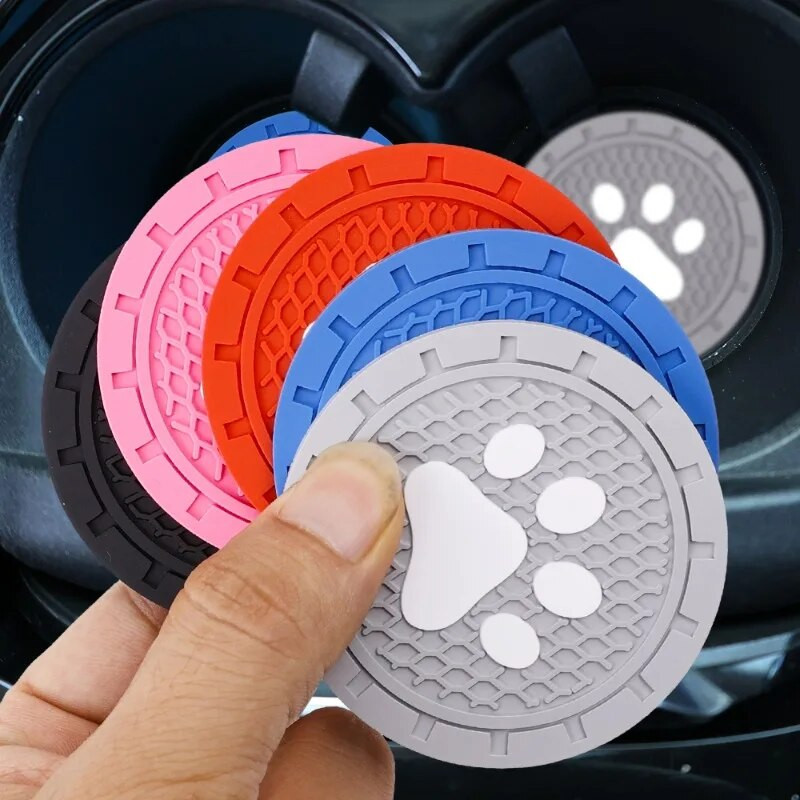 Kassikäppade mustriga veetassi padi autosisu alusalus silikoonist libisemisvastane veetassimati tarvikud