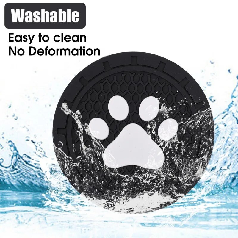 Kassikäppade mustriga veetassi padi autosisu alusalus silikoonist libisemisvastane veetassimati tarvikud