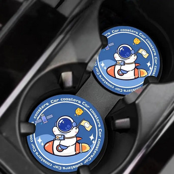 Cute Coasters Σχεδιασμός Astronaut Car Cup Pad Cartoon Vehicle Coasters Αντιολισθητικό ένθετο Cup Mat Εσωτερική διακόσμηση Αξεσουάρ αυτοκινήτου