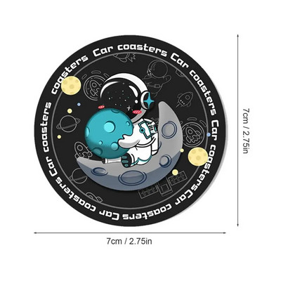 Armsad rannaalused Astronaut Design Car Cup Pad Multifilmid Sõidukialused Libisemisvastased Tassimatt Sisekujundus Autotarvikud