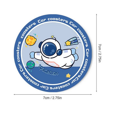 Armsad rannaalused Astronaut Design Car Cup Pad Multifilmid Sõidukialused Libisemisvastased Tassimatt Sisekujundus Autotarvikud