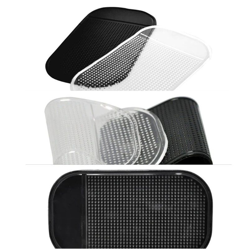 Fekete autós markolatszőnyeg mobiltelefontartó csúszásgátló szilikon szuper ragadós pad műszerfal szőnyeg belső kiegészítők