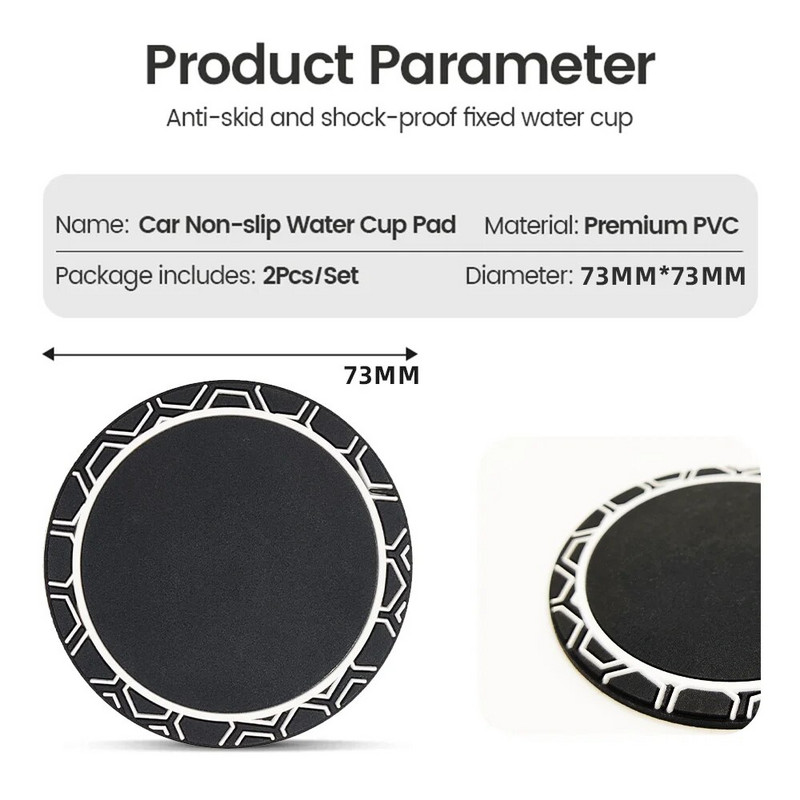 2PCS Auto ūdens krūze Coaster Pretslīdes Paklājiņš Neslīdošs Silikagels BMW Benz Ford Toyota Subaru MINI VW Auto salona aksesuārs