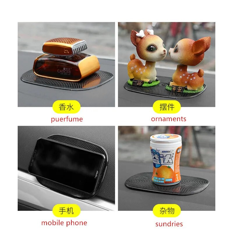 Tabloul de bord al mașinii Covoraș anti-alunecare lipicios Tampă cu gel anti-alunecare pentru telefon mobil Ornamente pentru parfumuri Suport articole diverse Stil interior auto