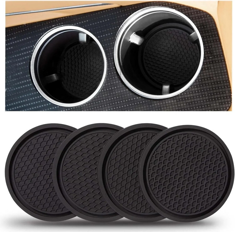 Automašīnas krūzīšu turētājs Neslīdošs paliktnis Universālie ieliktņi Paliktņi Auto salona piederumi Krūzīšu turētājs Pretslīdes ieliktņi (4 iepakojumā)