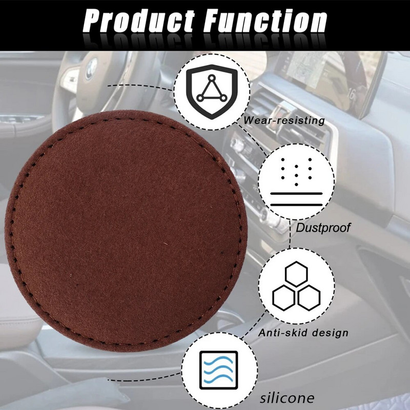 Virpotas kažokādas automašīnu paliktņi, jauki, neslīdoši apaļi paklājiņi.