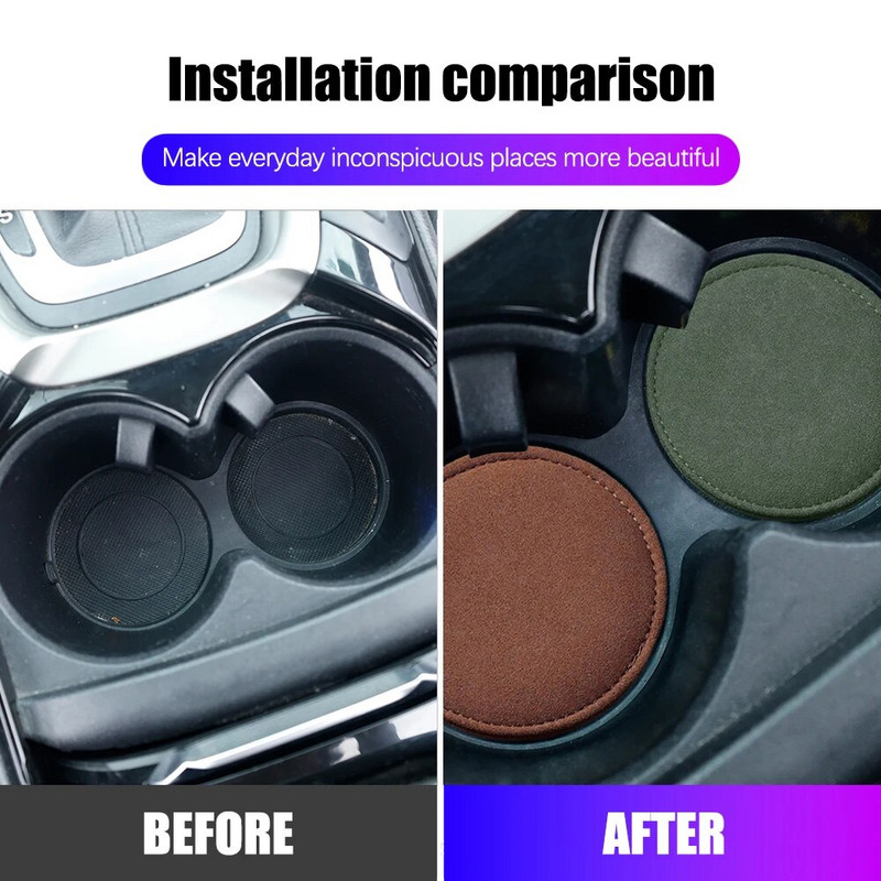 Virpotas kažokādas automašīnu paliktņi, jauki, neslīdoši apaļi paklājiņi.