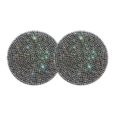 Dimanta automašīnu paliktņa ūdens krūzes slots pretslīdes paklājiņš Bling automašīnas krūzes paliktnis, melns rozā silīcija dioksīda paliktņa glāzes turētāja paklājiņš auto automašīnu apdare