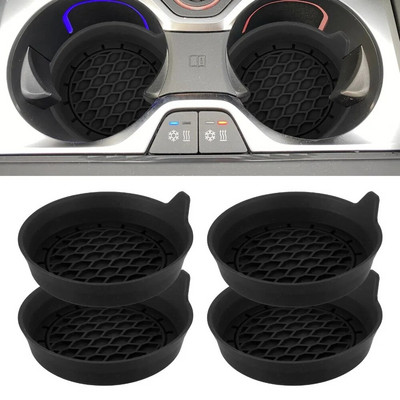Car Coasters Silicone Car Cup 2pcs Silicone Insert Non-Slip Heat Resistance Placemat Drink Holder Vehicle Interior Accessories