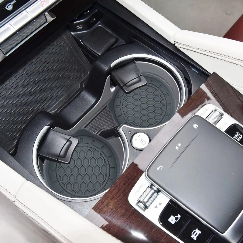 Automašīnu paliktņi Silikona Automašīnas Krūze 2gab Silikona Ieliktnis Neslīdošs Karstumizturīgs Vietas Paklājiņš Dzērienu Turētājs Transportlīdzekļa salona Aksesuāri